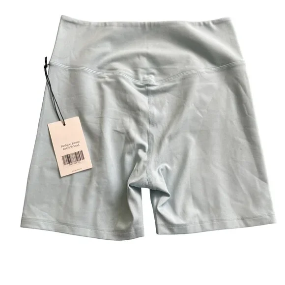 Girlfriend Collective XL High-Waisted Bike Shorts In Light Blue womens new - Picture 2 of 8